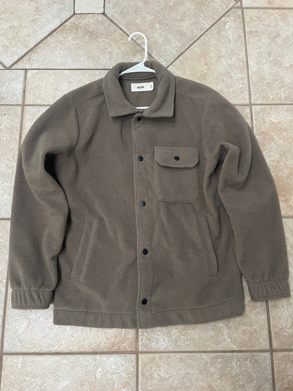 Hollister Brown Sherpa Shirt Jacket